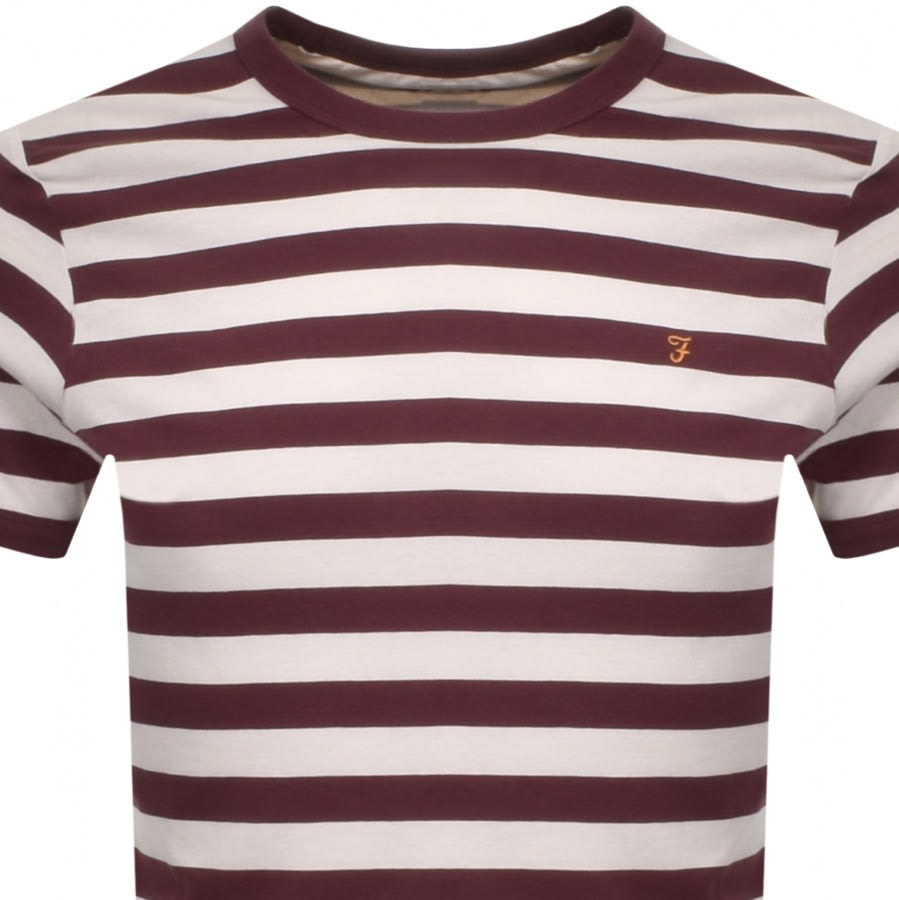 Alternative Image for ProductFarah Vintage Belgrove Stripe T Shirt Burgundy2